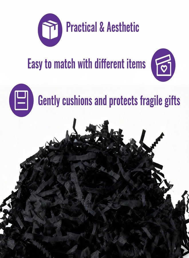 Smilco 10oz Crinkle Paper Filler - Ideal for Basket & Gift Box Filling, Christmas, Weddings, Birthdays - Crinkle Cut & Shredded Paper for Gift Wrapping & Crafts Decoration(Black) - Image 4